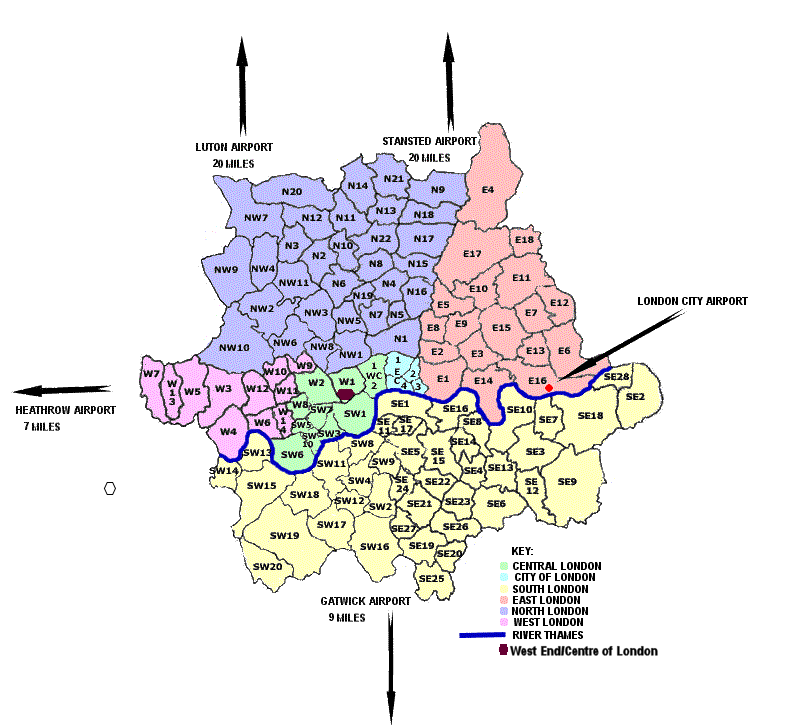 london map. London Postcode Map